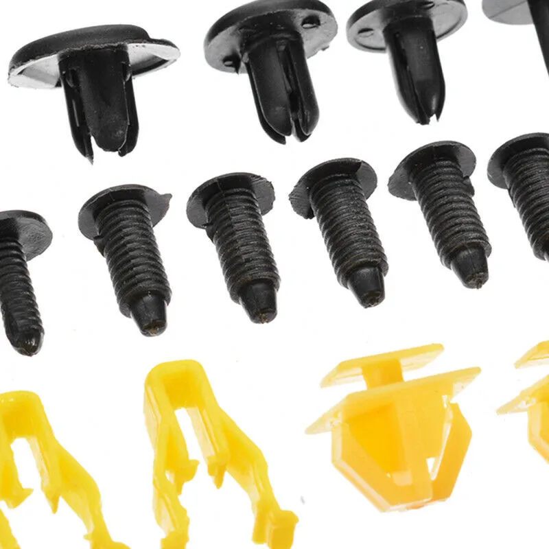 

100pcs Plastic Mixed Car Door Clip Trim Bumper Rivet Panel Push Pin Fastener Kit Plastic Mixed Clip Fastener