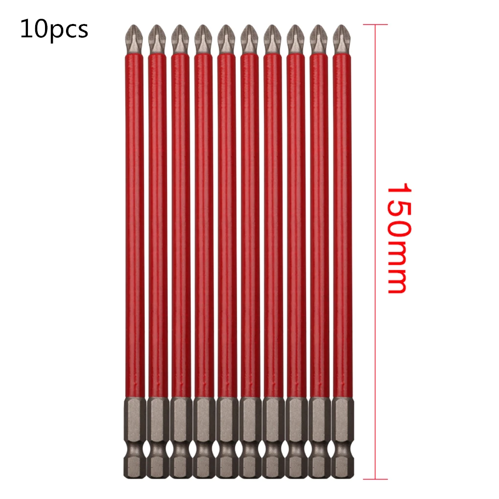 10 шт. Биты Phillips с шестигранным хвостовиком Нескользящие для отвертки магнитные