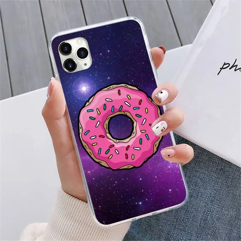 

Donut Worry Be Happy pink sweet donut Phone Case For iphone 12 5 5s 5c se 6 6s 7 8 plus x xs xr 11 pro max mini