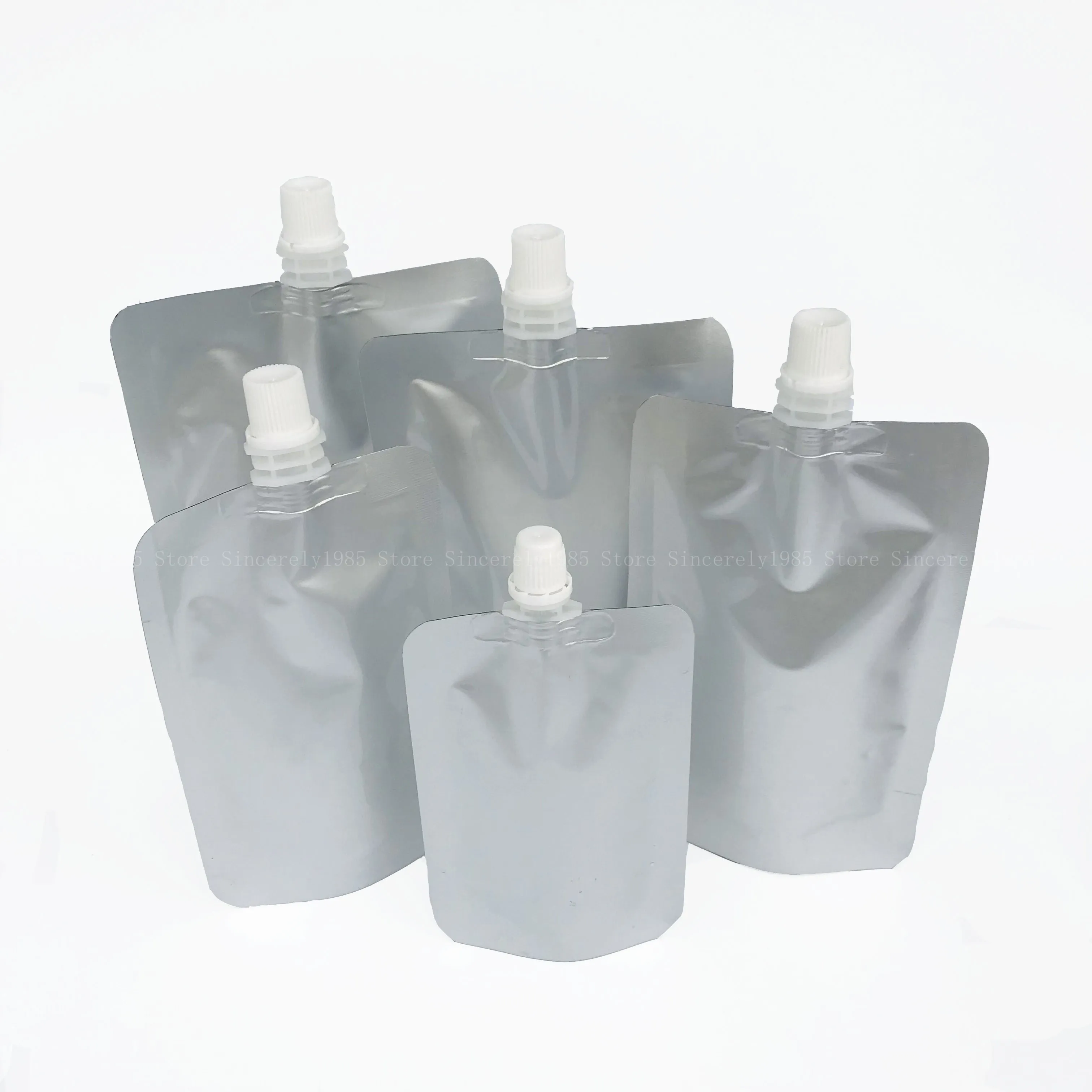 10 pcs of Ecological Metal Juice Packaging Bag Vertical Aluminum Spout Bag Storage Bag with Funnel images - 6