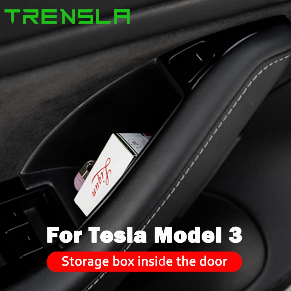 

Car Door Side Storage Organizer For 2016-2021 Tesla Model 3 Accessories Waterproof Hidden Box Interior
