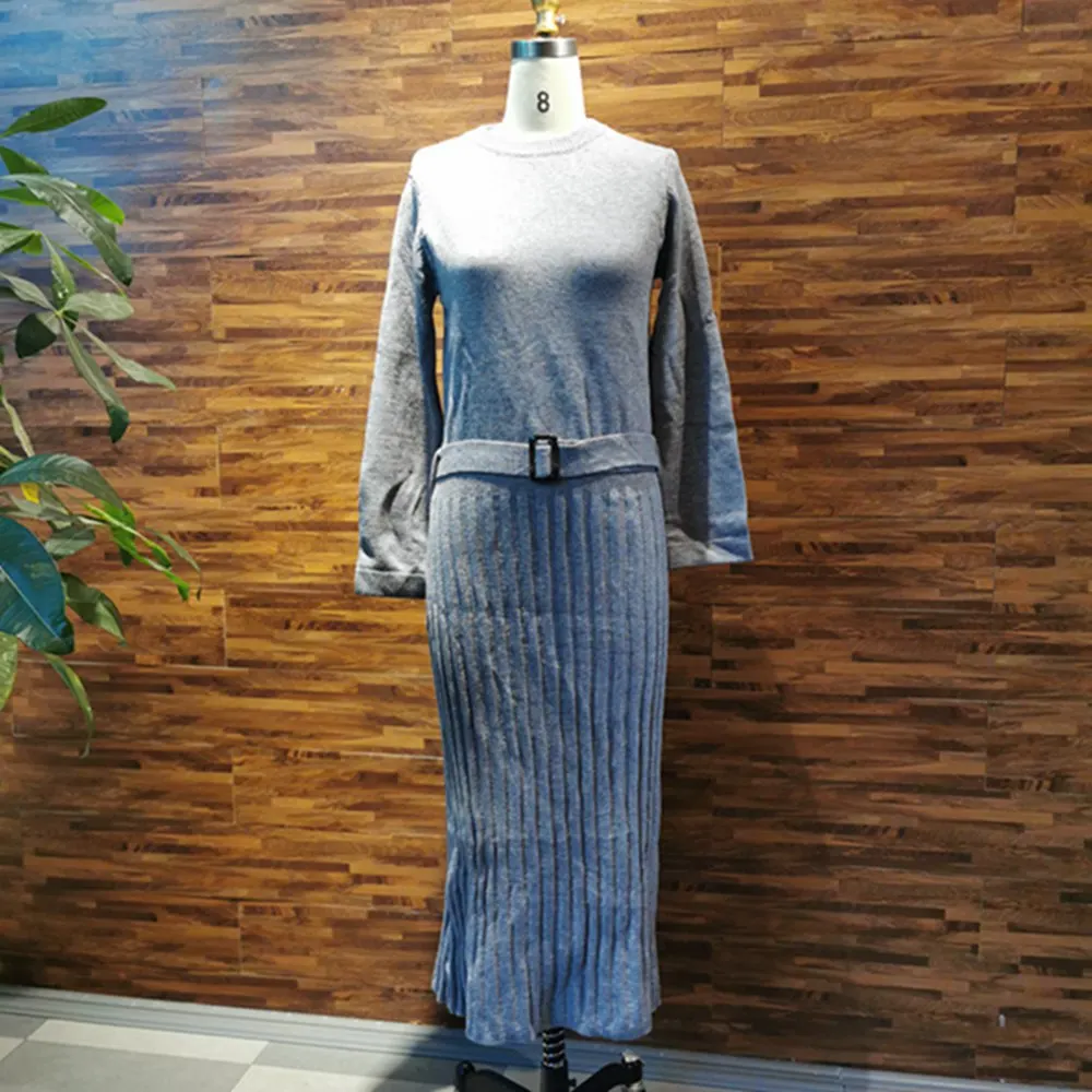 Женское длинное платье элегантный офисный женский пуловер с высокой талией
