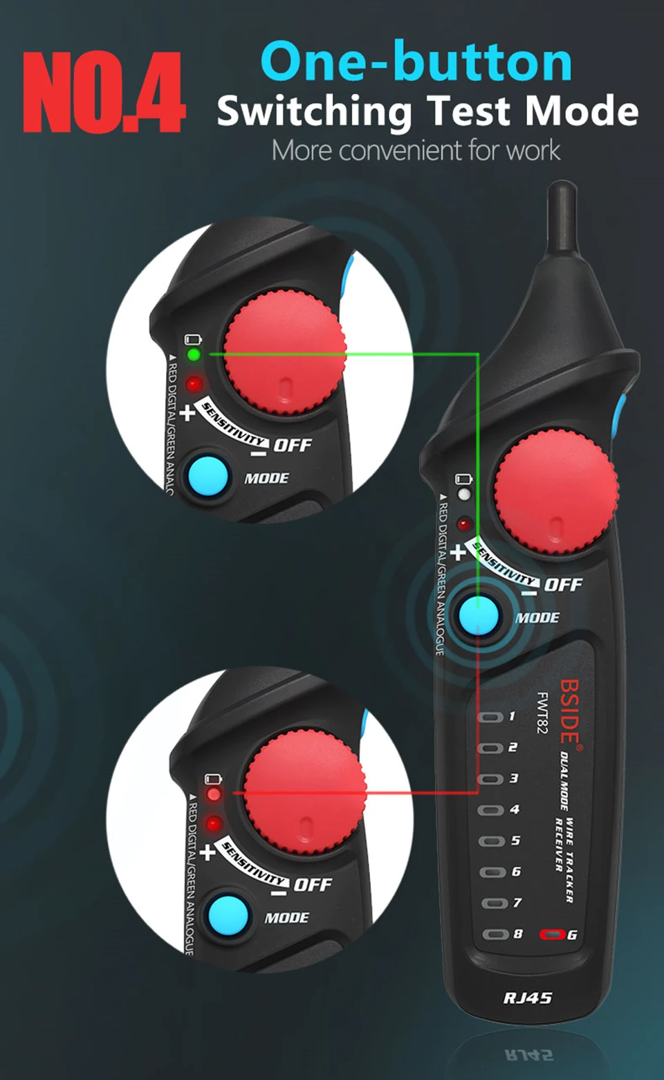 BSIDE FWT82 двойной режим сетевой кабель трекер провода Тонер RJ45 RJ11 Ethernet LAN Tracer анализатор детектор линия искатель