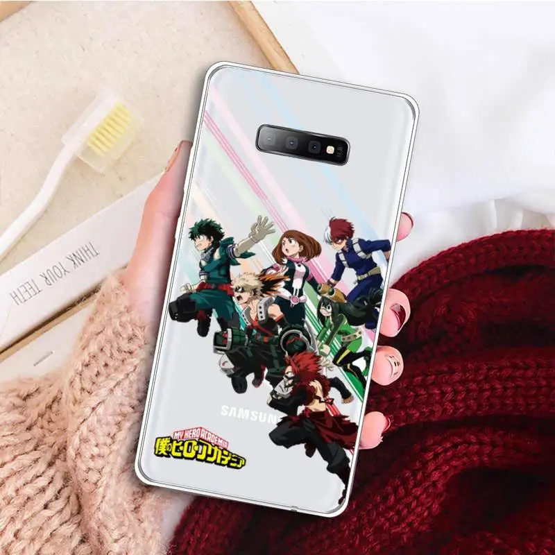 

Anime My Hero Academia Phone Case Clear Transparent for samsung A 21s 50 71 S 8 9 20 note 10 20 plus ultra
