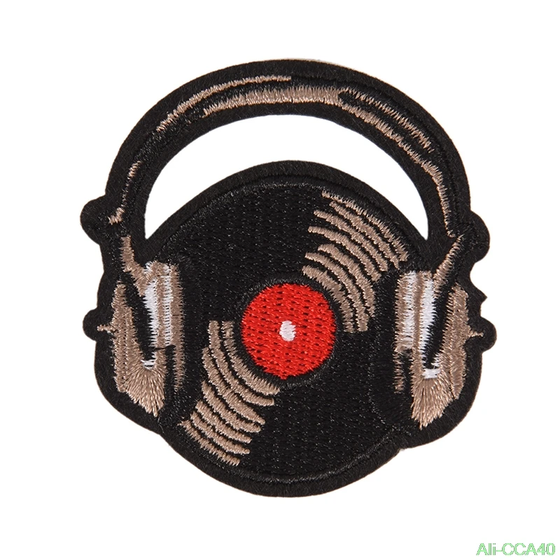 

Diy Record Music Badge Iron On Embroidered Patch Applique Fabric Sewing Stickers Embroidery Patch Handmade Decoration