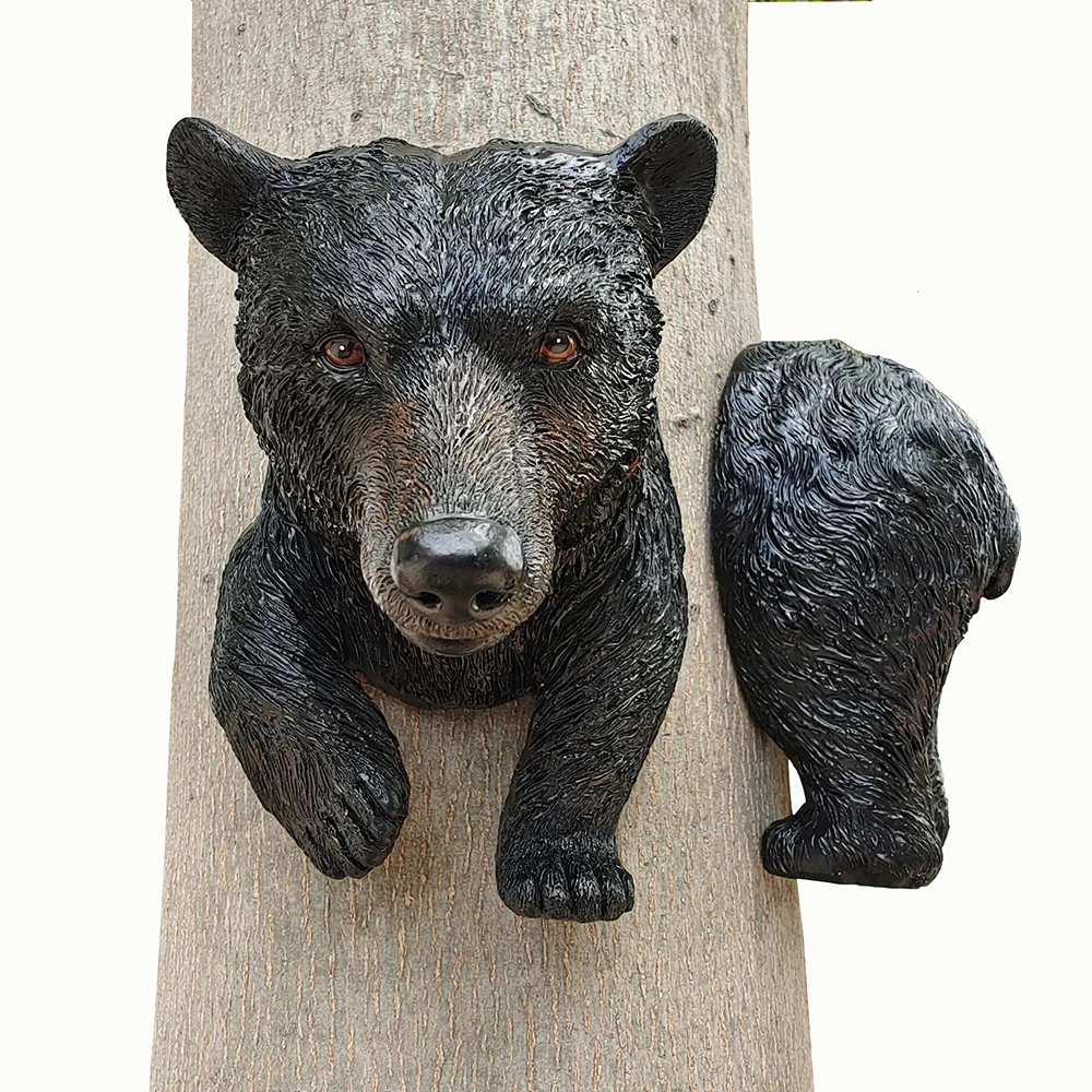 Горячая Распродажа 5 дюймов высокий черный медведь открытый сад дерево украшение