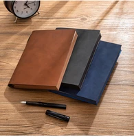 1piec of retro business leather a5 notebook red black and brown optional wireless binding diary notebook office student supplies