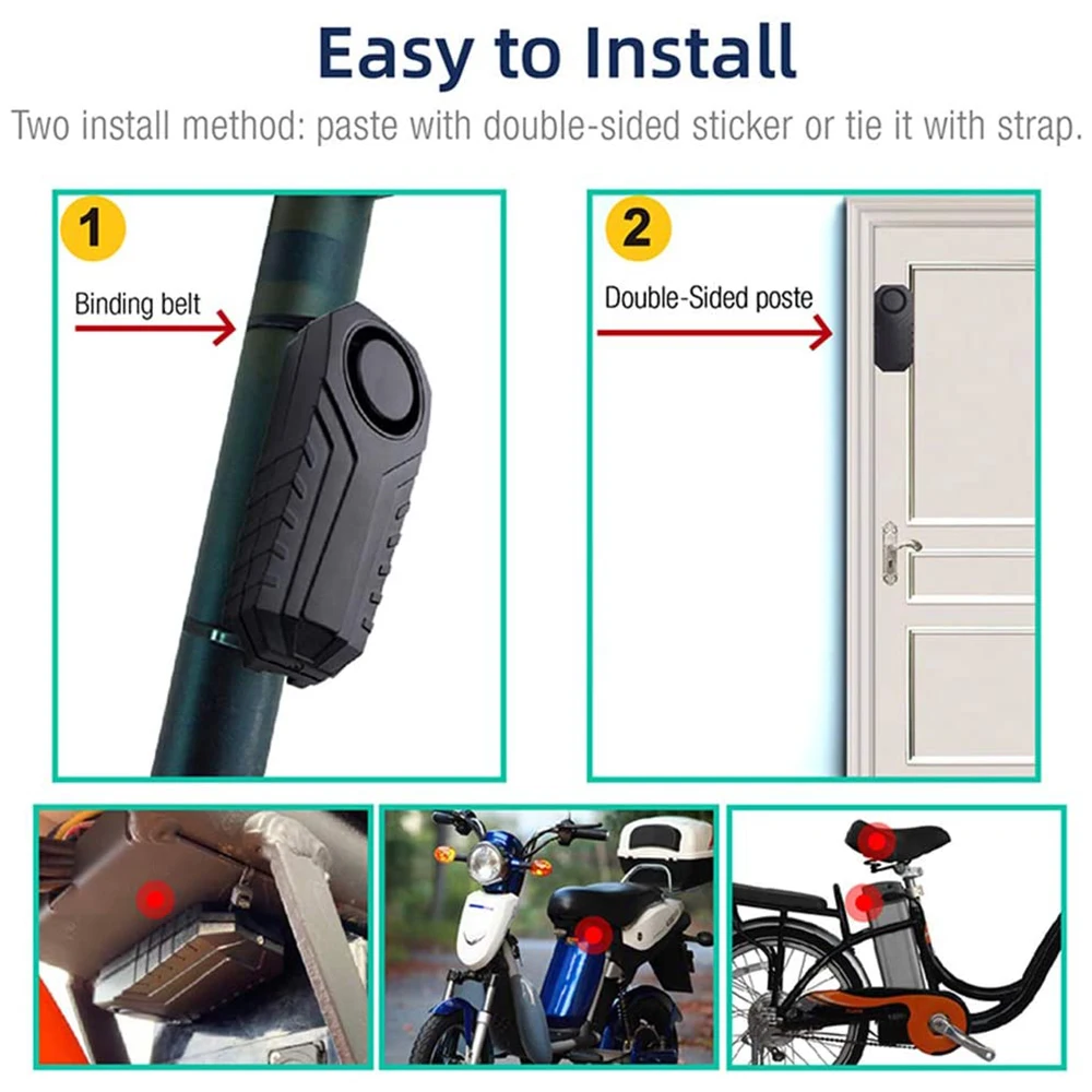 

Remote Control Electric Bike Security Anti-theft Vibration Sensor Warning Alarm Motorcycle Electric Accessories Bike Speakers