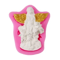 3d goddess angel wings silicone cake decoration tool cake around foaming mold incense car silicone mold