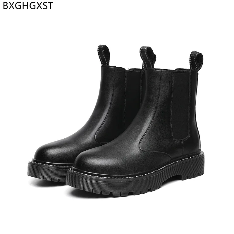 

Motorcycle Boots for Men Male Chelsea Boots Men Shoes Leather Platform Boots for Man 2022 Fashion Man Shoes High Quality Zapatos