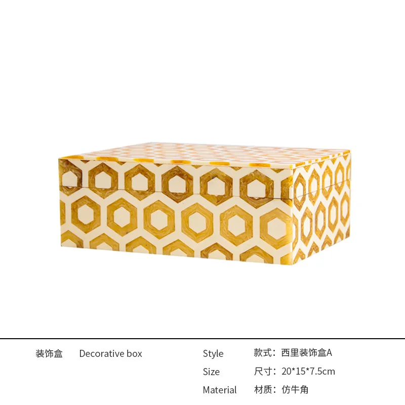 

American modern horn decoration box photo frame combination decoration fashion model room home bedroom accessories