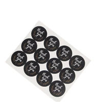 1200pcslot kawaii round black thank you stickers seal labels kraft paper sticker office stationery