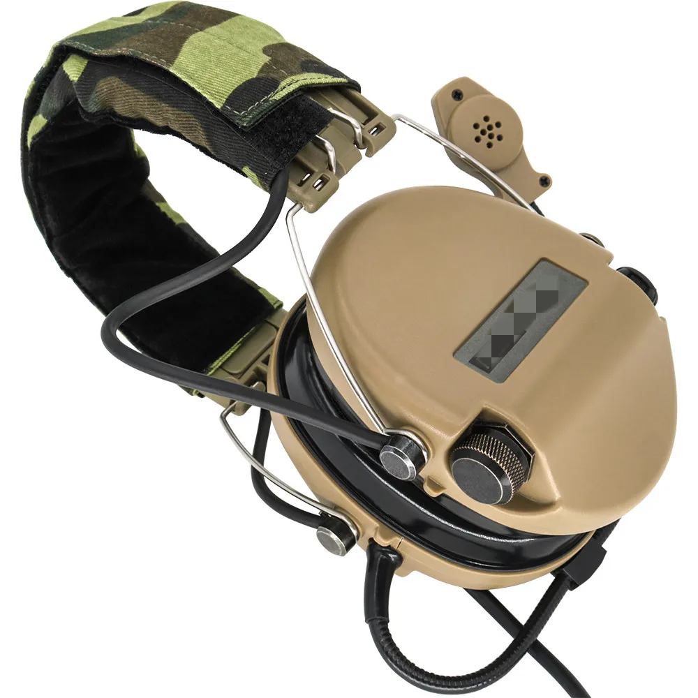 TCIHEADSET Tactical MSASORDIN Headset Pickup and Noise Reduction Headphones Hunting Airsoft Tactical Headset Shoting Earmuffs DE