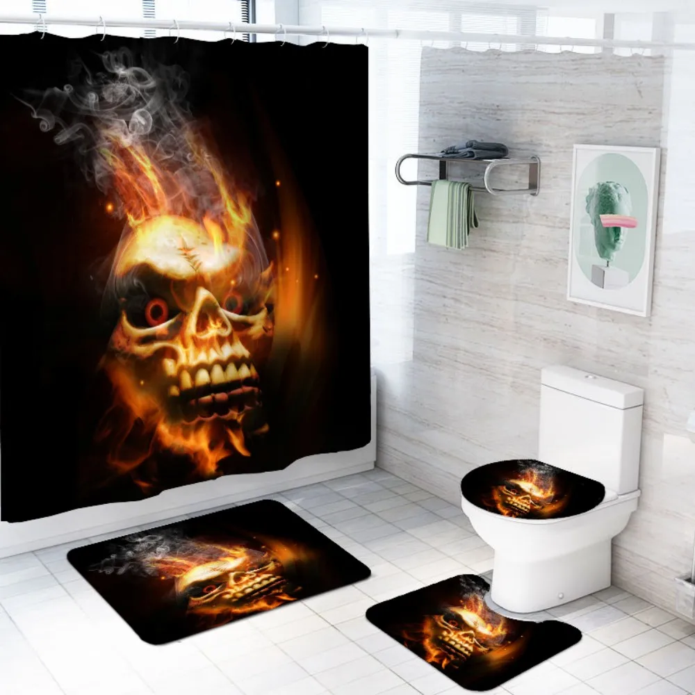 Набор из 4 предметов фантазия сахар занавеска с черепами наборы ванной коврики