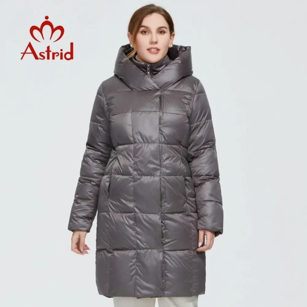 

Astrid 2021 новые зимние для женщин пальто длинная теплая парка с клетчатые модные куртки с капюшоном куртка с капюшоном больших размеров женско...