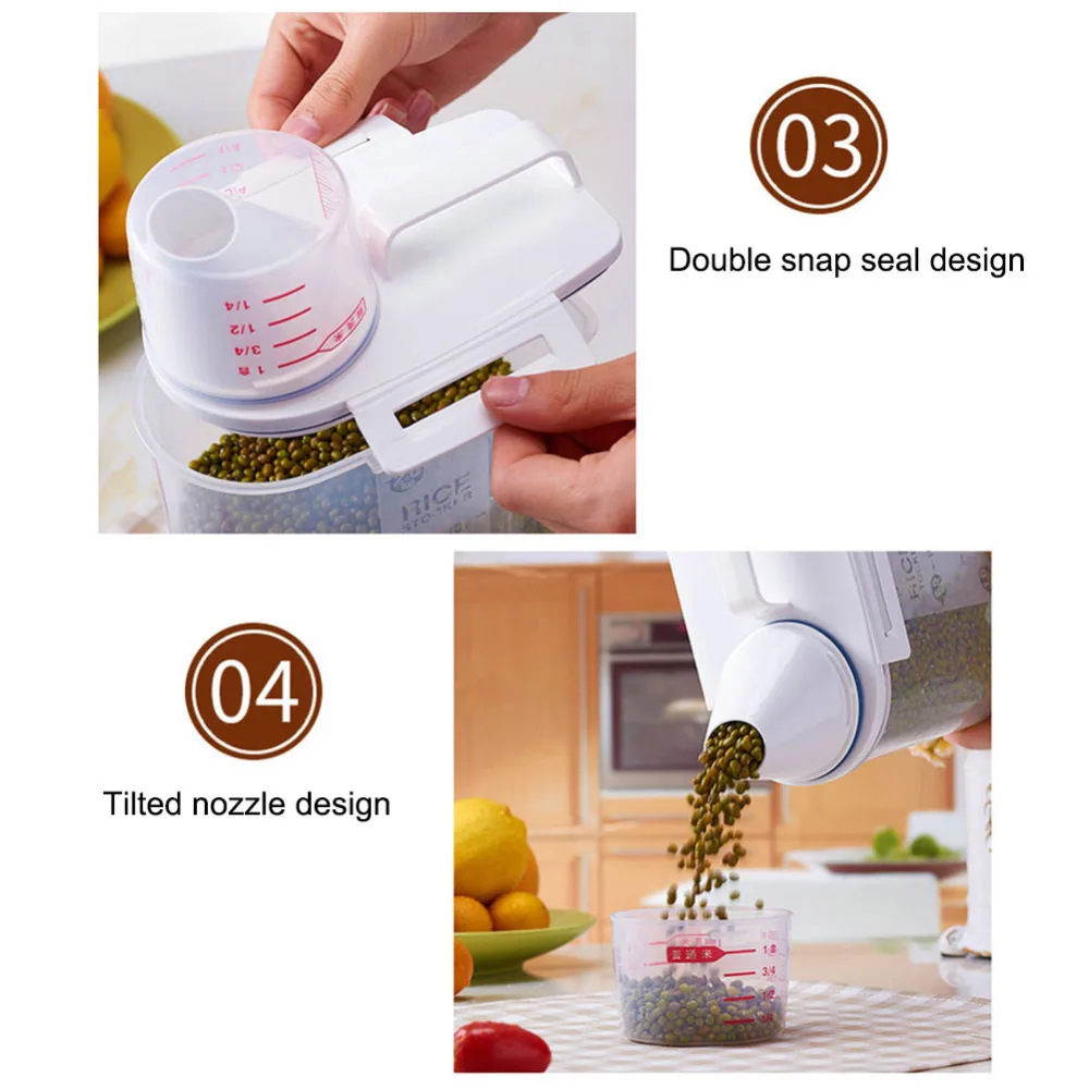 2L прозрачная коробка для хранения продуктов зерна контейнер фасоли содержит