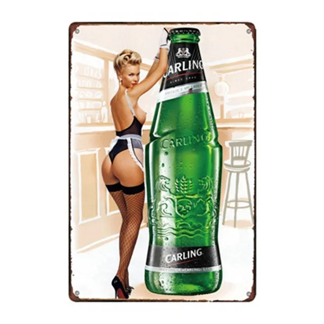 

Wine Bottle Beer Sexy Girl Retro Metal Signs Tin Painting Wall Pub Restaurant kitchen Home Bar Art Decor Shabby Chic Iron Poster