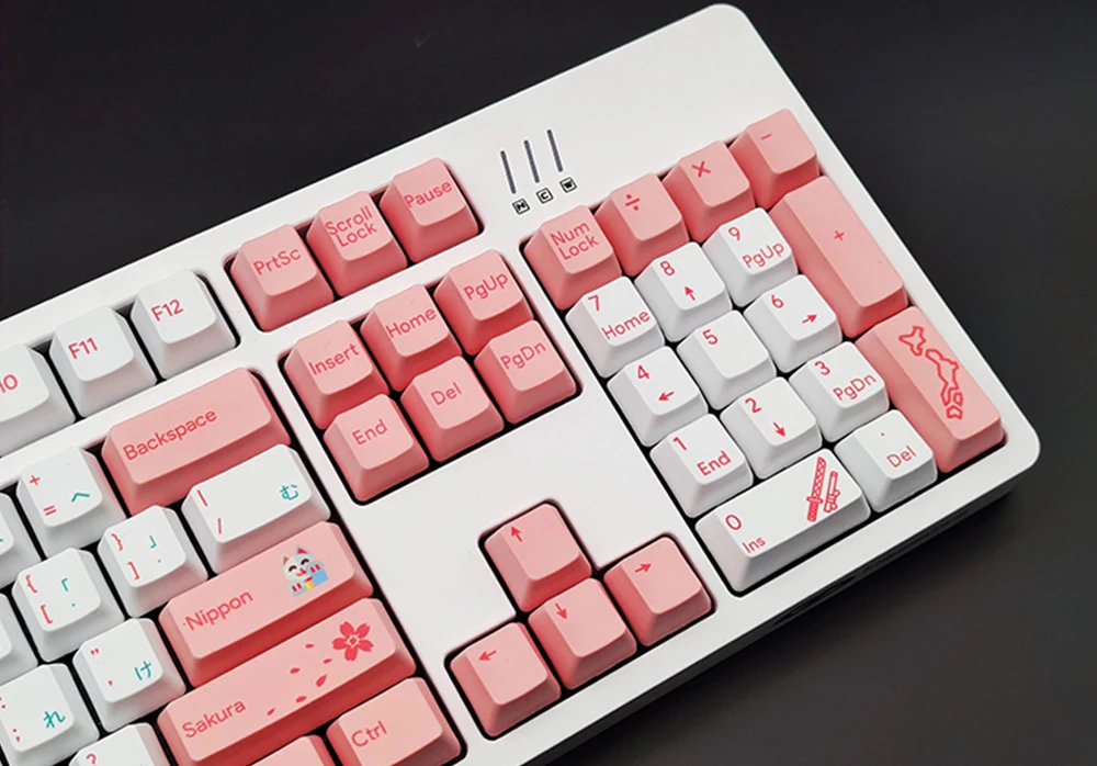 Японские розовые и белые колпачки для клавиш в виде цветков вишни механической