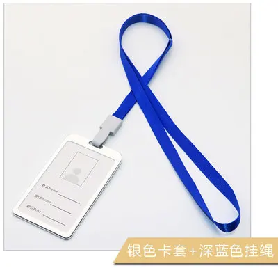 Siliver Blue Визитница из алюминиевого сплава, визитница, визитница, удостоверение личности, ремешок-держатель, металлический, имя работника, удостоверение личности, держатель - Цвет: Siliver Blue