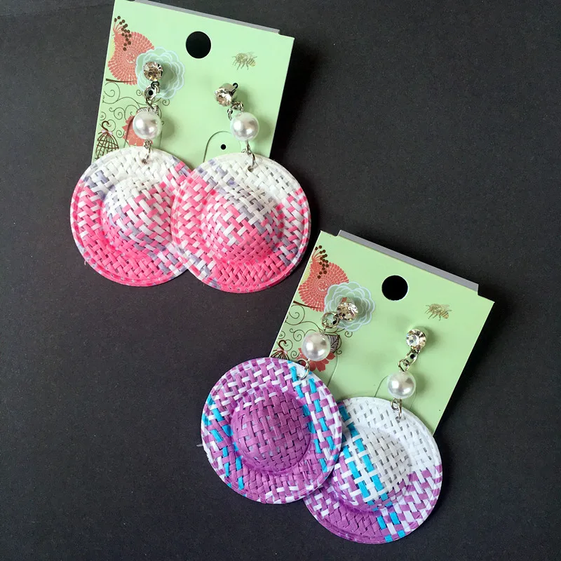 Народные серьги ручной работы в форме соломенной шляпы жемчужные женская мода