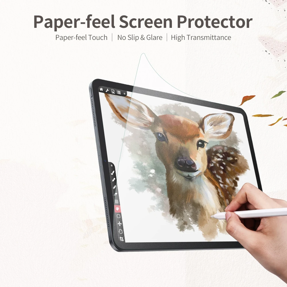 Защитная пленка для экрана на ощупь матовая ПЭТ без скольжения и бликов/высокая