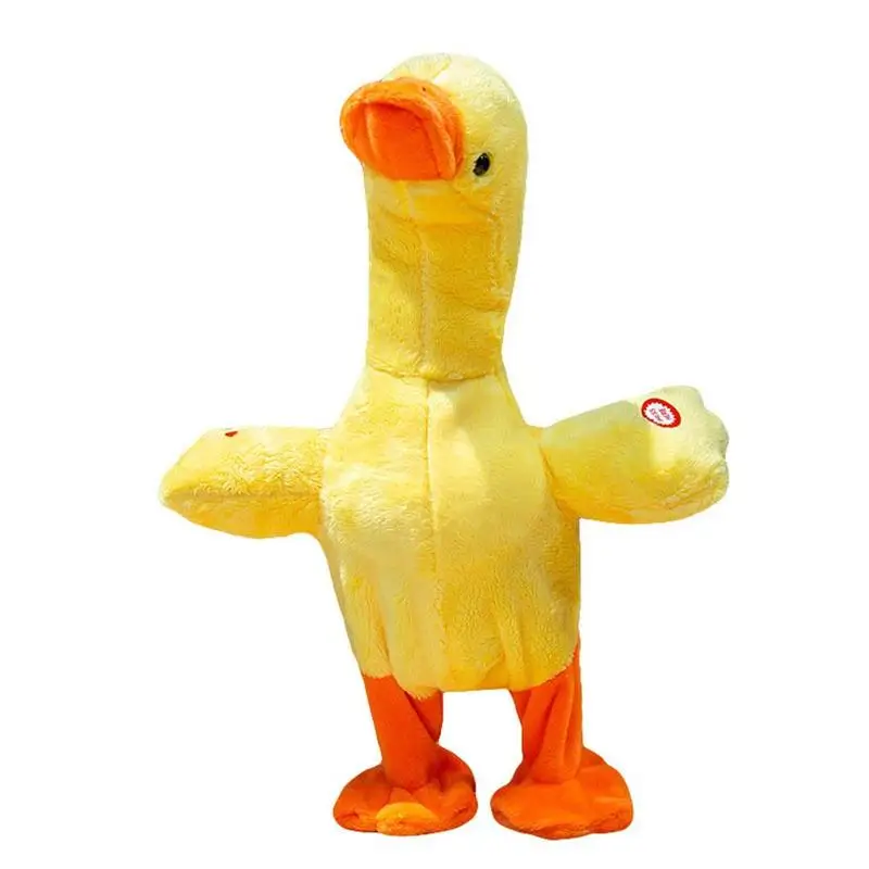 

Repeat Straw Hat Stuffed Duck Doll Recording Talk Sound Recording Cheer Duck Plush Swing Toy Children Birthday Gift