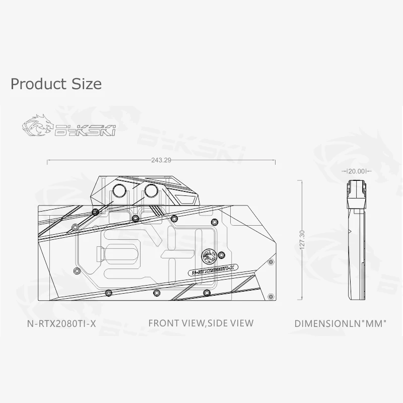 Bykski полное покрытие видеокарты блок воды для основателей NVIDIA издание 2080/2080ti /VGA