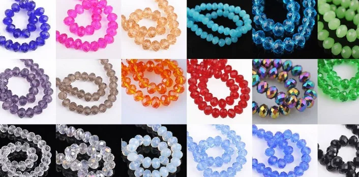 

4mm 6mm 8mm pick size multicolor Mixed white black Rondelle Faceted Glass Beads Bracelet c535 spacer for Jewelry crystal
