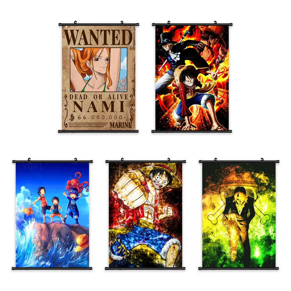 

Wall Artwork Japanese Classic Hanging Anime Painting Poster One Piece Canvas Print Picture Home Decor Scroll Bedside Background