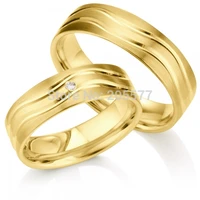 classic design gold plating layer handmade titanium pair wedding engagement couples rings anel de casamento trauringe