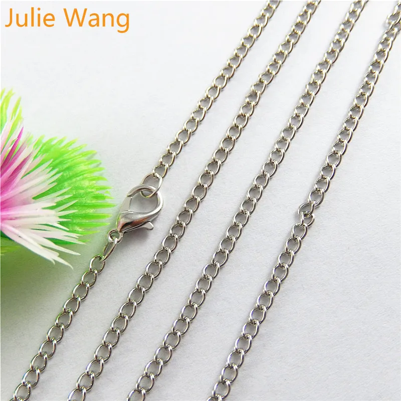 Джули Wang 1 шт 2 мм 45 см/60 см/80 см Железный Подвеска для цепочки с бусинами звено цепи