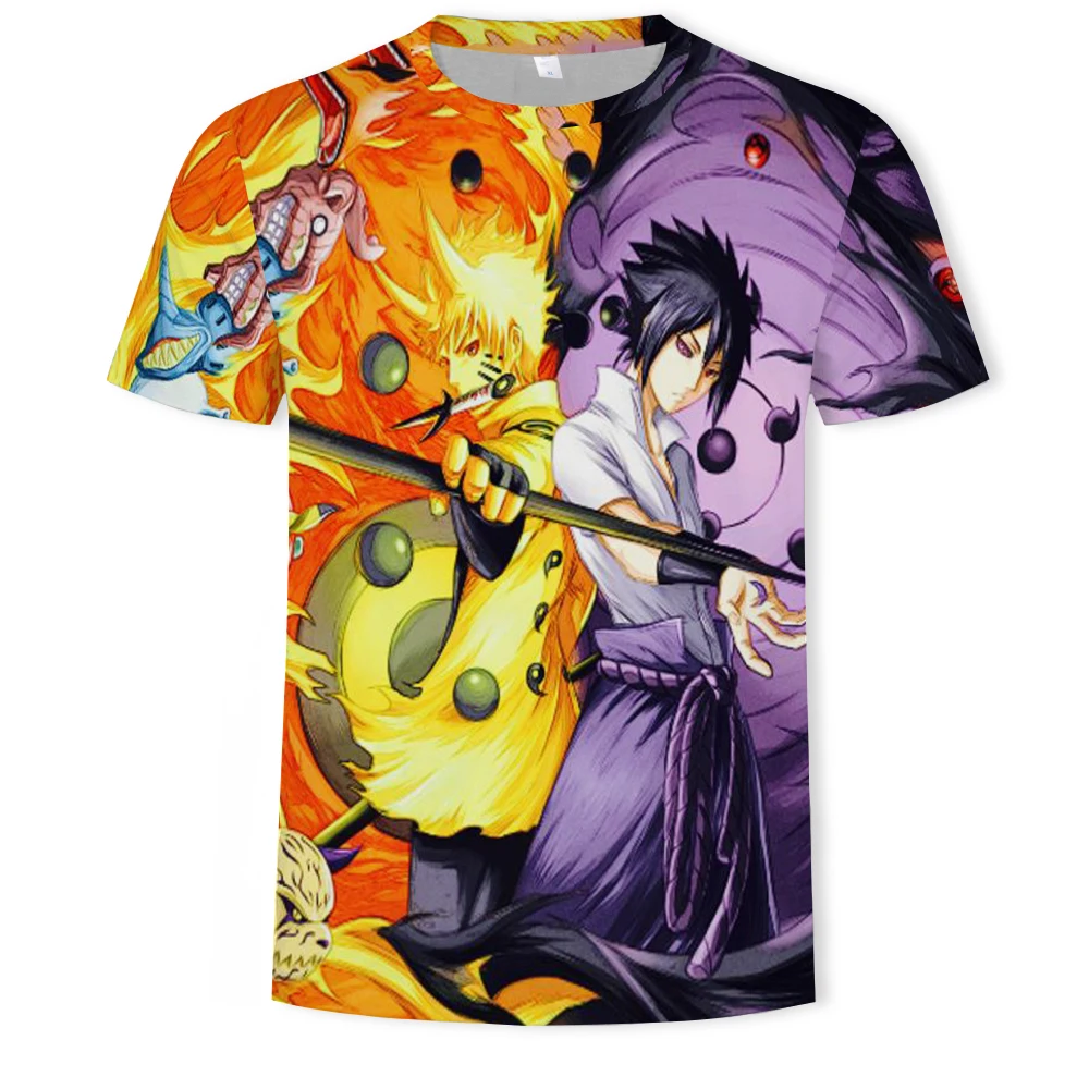 

Japan animation 3D printed women's t-shirt hip hop наруто men's t-shirt summer breathable Harajuku cartoon anime t-shirt