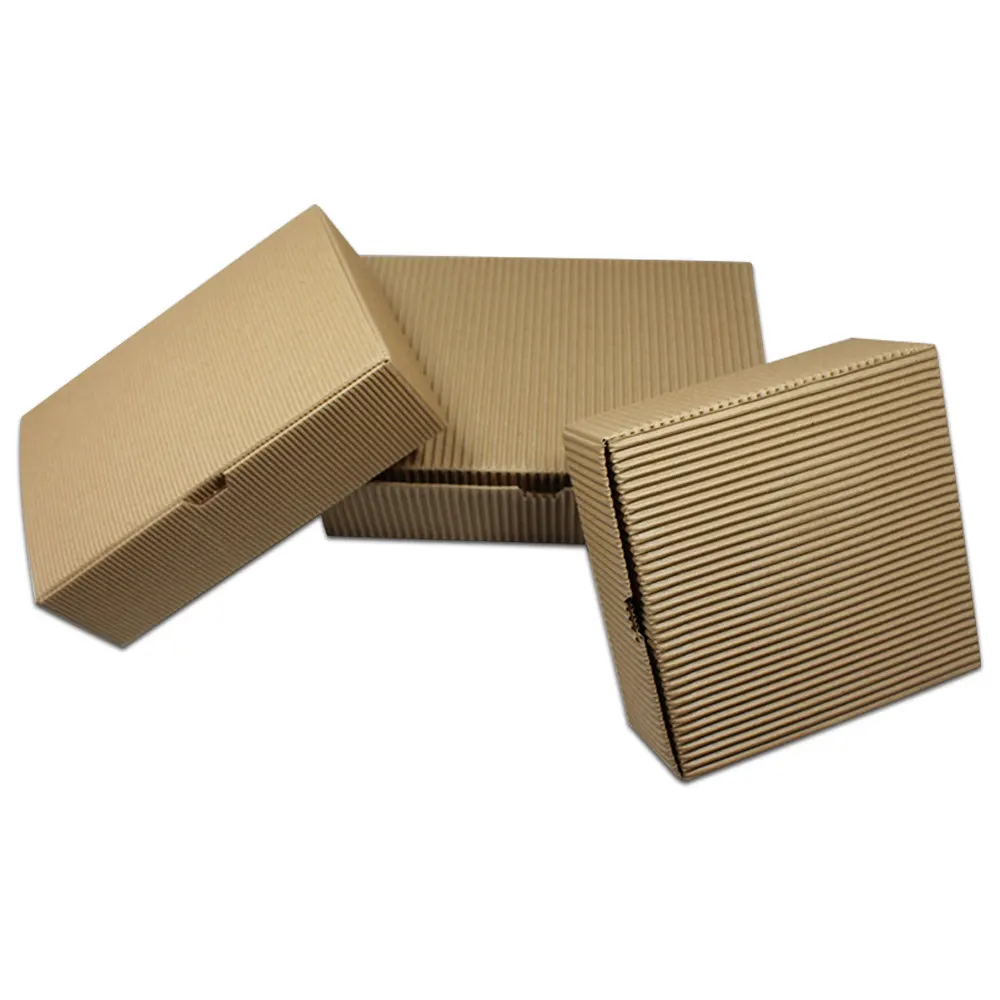 30 шт. коричневая гофрированная картонная коробка из крафтовой бумаги подарочные