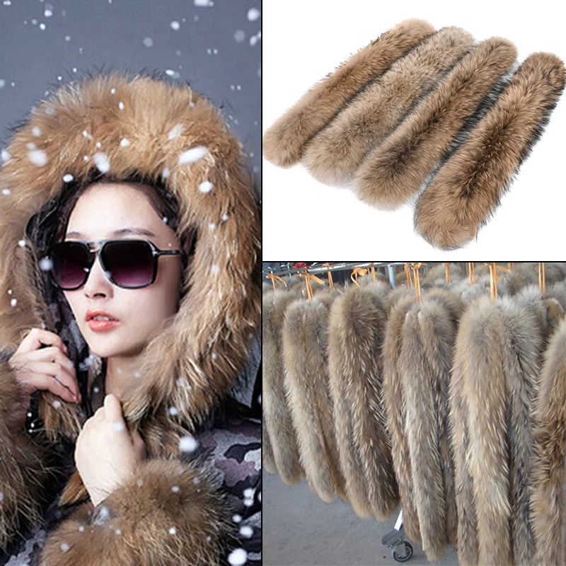 Воротник из натурального меха лисы зимний воротник 60/70/75 см отделка аксессуары