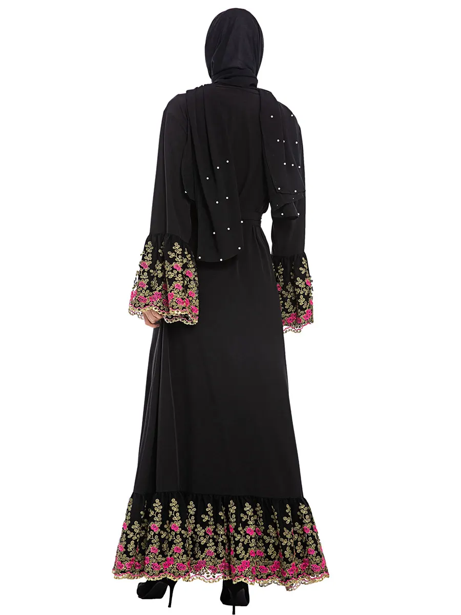 Abaya Дубай марокканское платье Кафтан модный простой черный принт свободный Caftan
