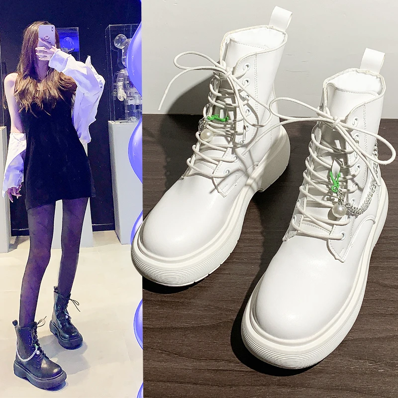 

Зимние женские ботинки 2021, ботинки челси, женская готическая кожаная короткая обувь на квадратном каблуке, новая модная универсальная обув...