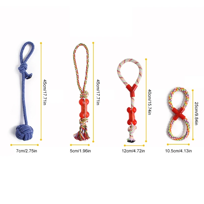 

10PCS Pet Dog Chew Cotton Rope Bite Resistant Pet Dog Chew Toys For Dog Cleaning Teeth Puppy Dog Rope Knot Toy Playing Dogs Toys