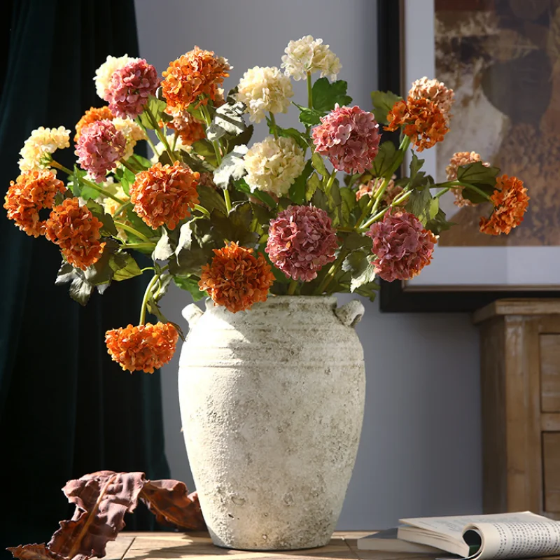 

1pc Autumn Hydrangea Fake Flower Branch DIY Home Floral Arrangement Material Wedding Party Decor Flowers