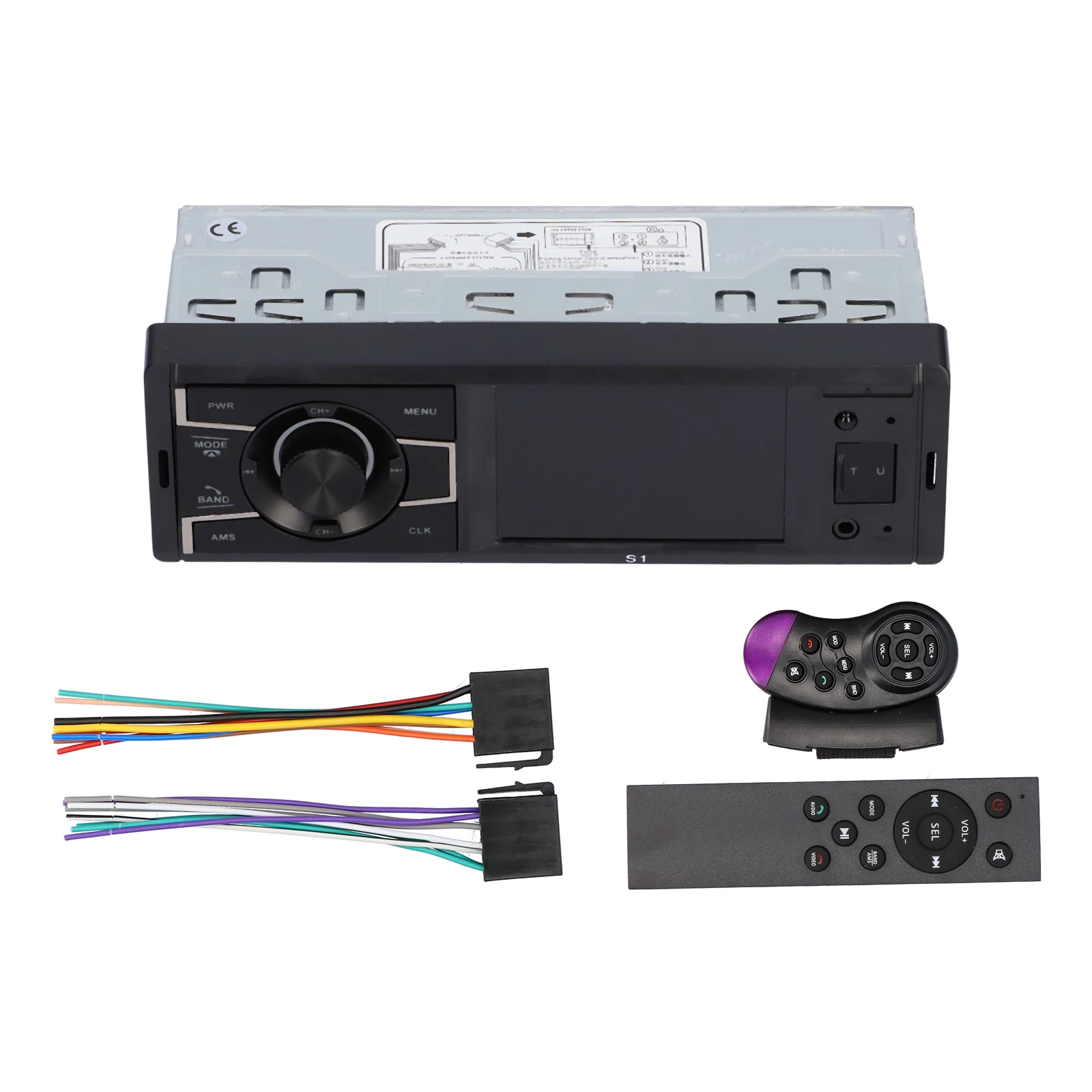 

1 Din Car Radio Bluetooth Autoradio 3.2 Inch Audio Stereo USB AUX FM Audio Player With Rear View Camera Steering Wheel Control