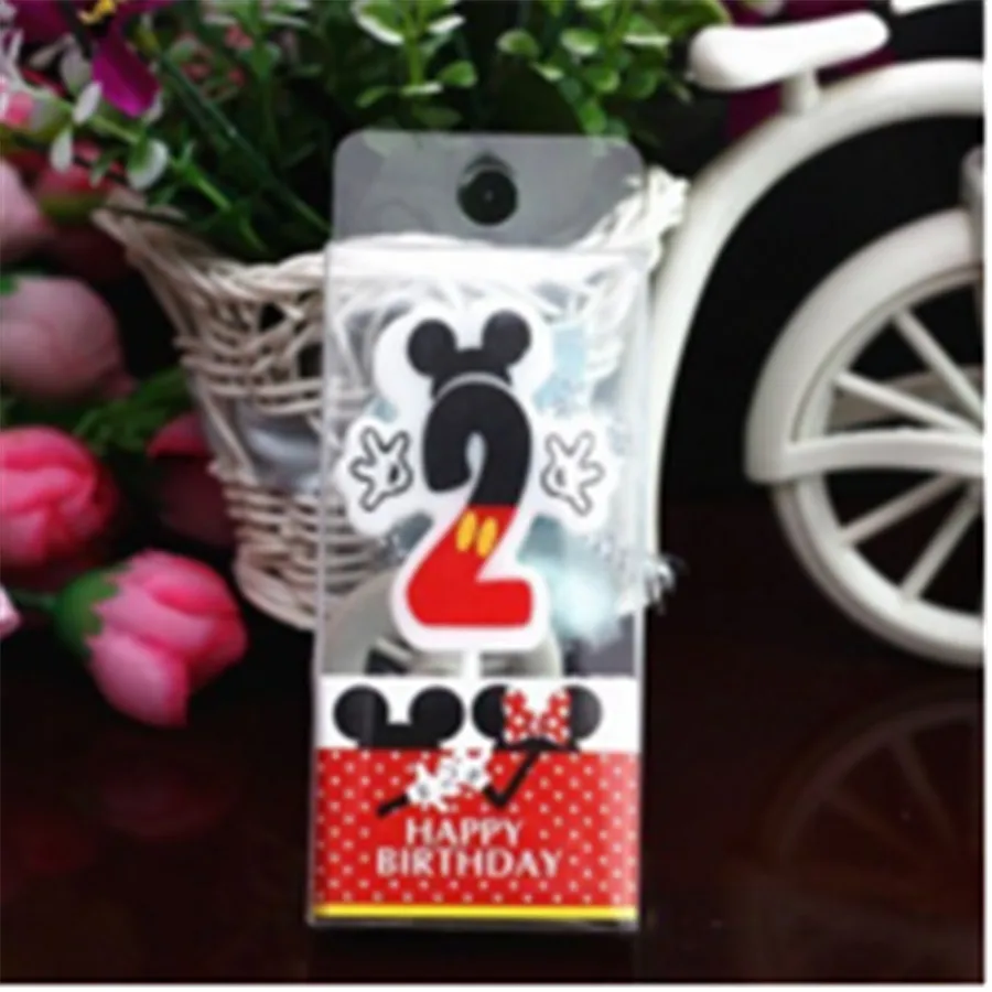 Модные свечи с цифрами в виде торта Микки Мауса вечерние украшения для детей на