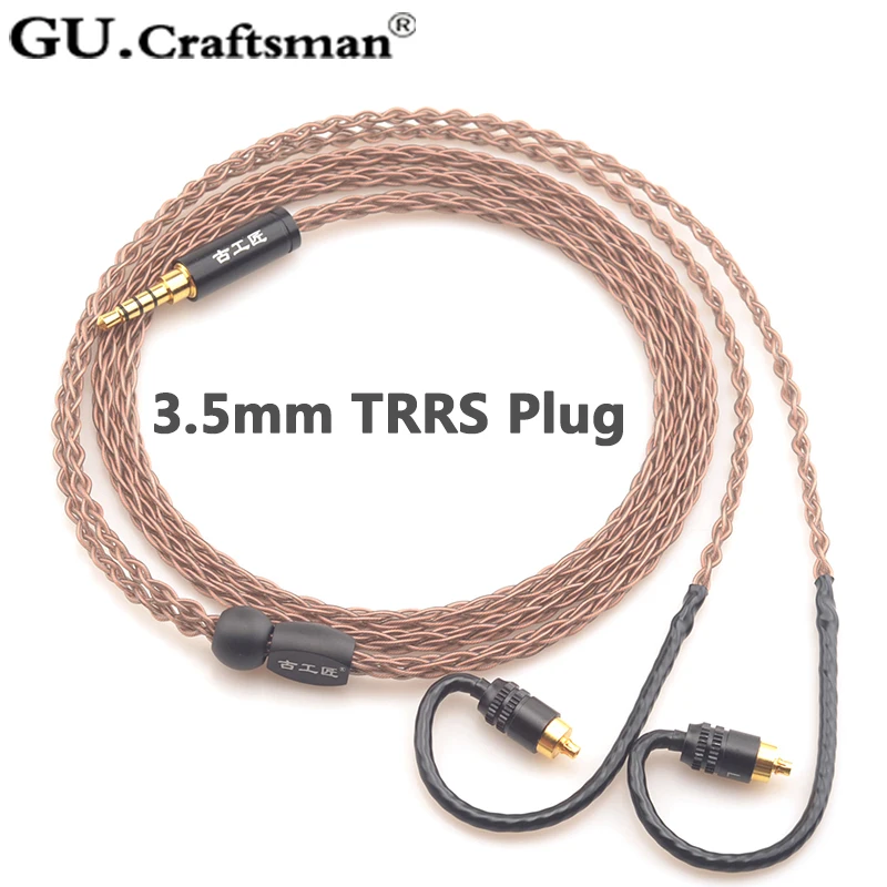GUcraftsman 8-ядерный OCC медной проволоки для SONY IER-M7 IER-M9 IER-Z1R наушники 2,5 мм 4,4 сбалансированный обновления кабель