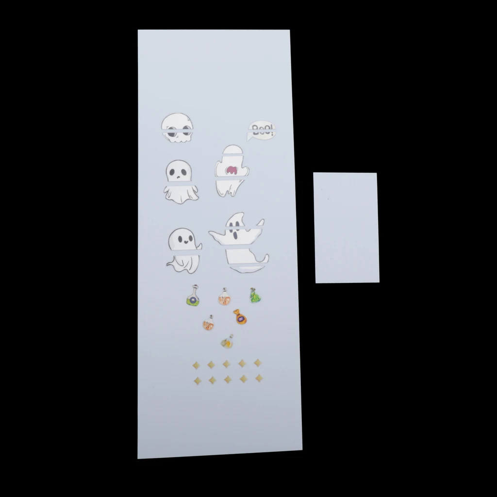 

1 упаковка призрак Форма миниатюрная гитара укулеле-наклейка 3x4 см инструмент укулеле Стикеры наклейка