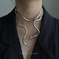 fashion open casual style snake shaped design necklace ladies collar personality exaggerated punk necklace for women jewelry new