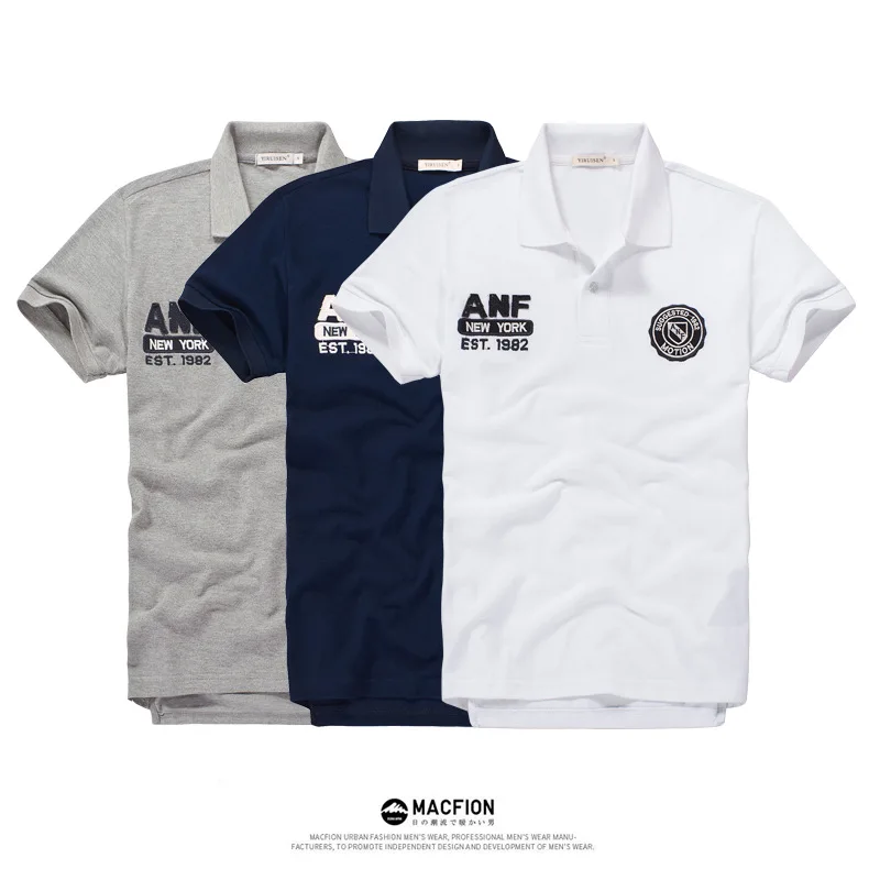 Новое поступление 2019 летняя мужская рубашка поло с коротким рукавом лацканами