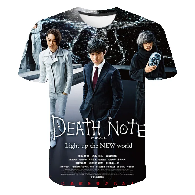 Japanese Movie Death Note 3D Summer Printed T Shirts Casual Men Women Fashion Short Sleeve Boy Girl Kids Short Sleeve Cool Tops