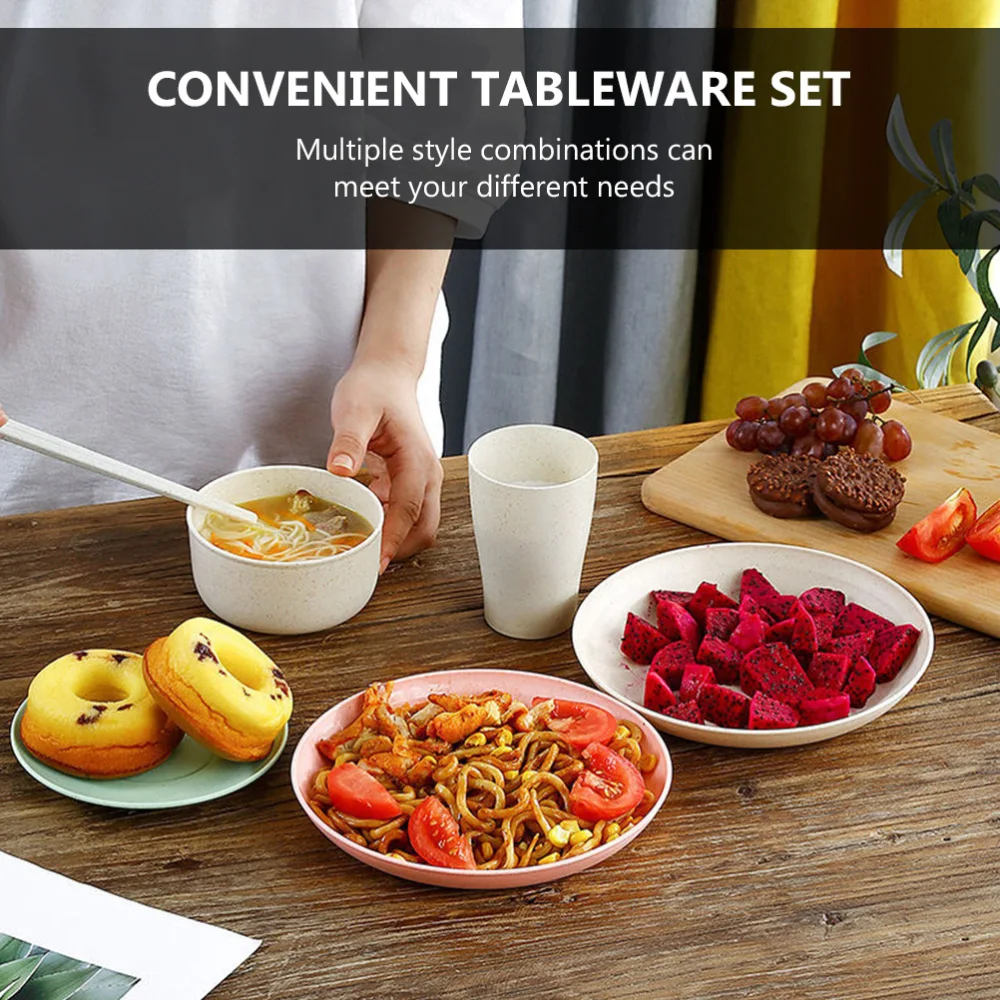 

1 Set of Cutlery Set Food Plates Food Bowls Noodle Bowls Water Cups Chopsticks