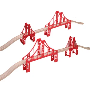 Аксессуары для деревянных поездов, железнодорожные детали для деревянных поездов, совместимые с Биро, все бренды, обучающие игрушки для гоночных треков