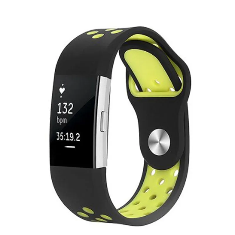 black yellow Спортивные часы ремешок для FitBit Charge 2 Силиконовый Браслет ремешок для Charge 2 браслет умные Браслеты Аксессуары - Цвет ремешка: black yellow