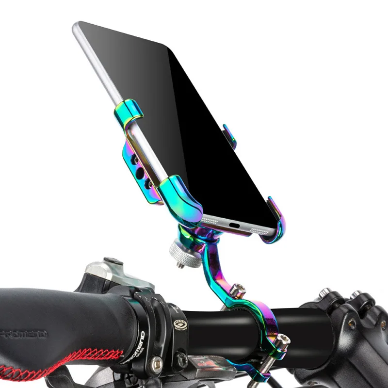 

Bicycle Rack Mobile Phone Holder for Bike Colorful Aluminum Alloy Screw Adjustment Riding Accessories Phone Holder Bike Stand