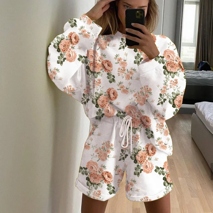 

2021 new products women's clothing comfortable fashion loose print women's suit
